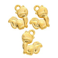 Sitting Fox Metal Charm in Textured Metal for Jewelry Making view 3