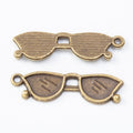 Antique Metal Sunglasses Charm Pendant With Textured Detail, 2 Finishes view 3