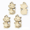 Antique Smiling Cat With Scarf Metal Charm, Two Finishes view 3