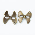 Bow Masquerade Mask Metal Charm in Two Antique Finishes view 3