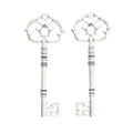 Ornate Skeleton Key Charm in Two Antique Metal Finishes view 3