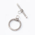 Antique Bronze and Silver Rope Texture Toggle Clasps view 3