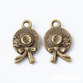 Wide Brim Hat Metal Charms in Antique Bronze and Silver Finishes view 3