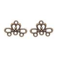 Floral Three Loop Connector in 2 Metal Finishes for Jewelry Making view 3