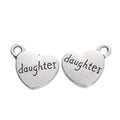 Daughter Engraved Heart Metal Charm in 3 Finishes for Jewelry Making view 3