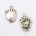 Vintage Finish Metal Baseball Glove Charms in 7 Style Options view 3