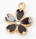 Crystal Accent Flower Charms in Sky Blue Flower, Black Flower, Pink Flower view 4