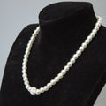 White Pearl Look Necklace Bracelet and Stud Earring Set view 4