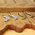 Vintage Metal Crescent Moon Pendant in Multiple Finish Options for Jewelry Making view 3