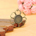 Heart Petal Round Pendant Tray Jewelry Making Component view 3