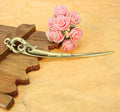 Vintage Alloy Phoenix Hair Pin Pendant Finding 160x24mm