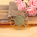 Heart Petal Round Pendant Tray Jewelry Making Component view 2