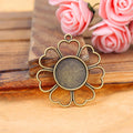 Heart Petal Round Pendant Tray Jewelry Making Component view 1