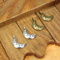 Moon and Star Alloy Charm Pendant 19x11mm