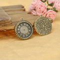 Double-Sided Clock Face Charm Pendant In Three Finishes For Jewelry Making view 3