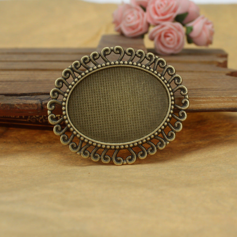 Double-Sided 30x40mm Cabochon Tray Bezel Setting Pendant
