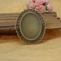 Double-Sided 30x40mm Cabochon Tray Bezel Setting Pendant
