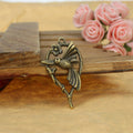 Vintage Alloy Magpie Bird and Vine Charm Pendant 42x24mm