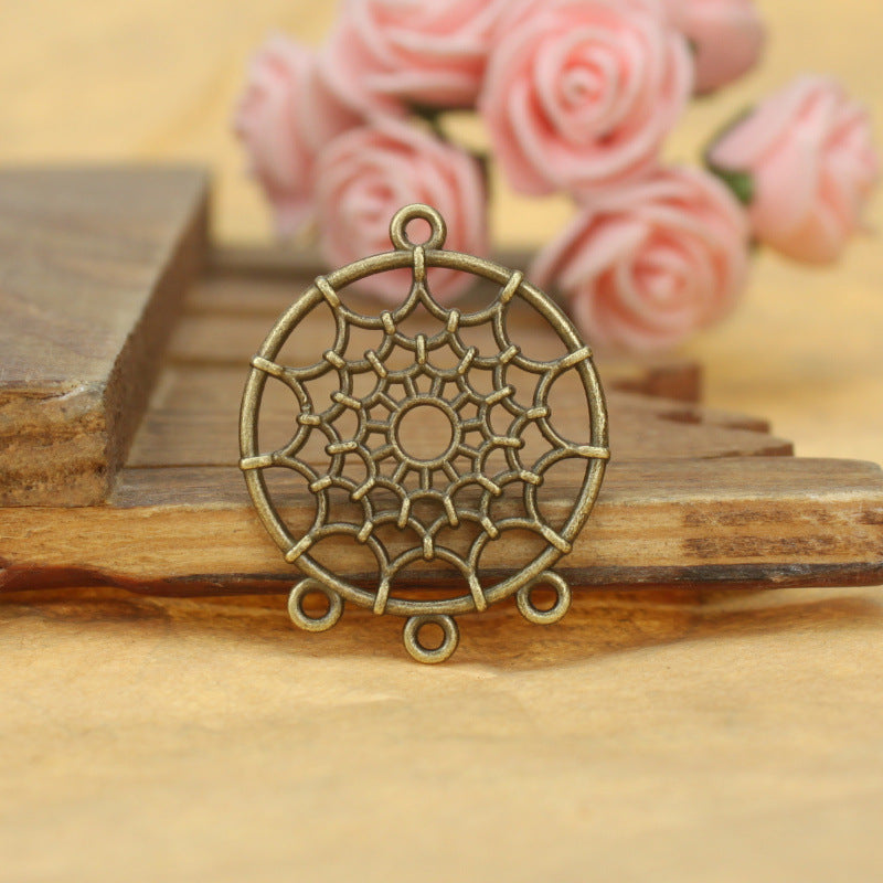 Vintage Hollow Spider Dreamcatcher Earring Charm Pendant