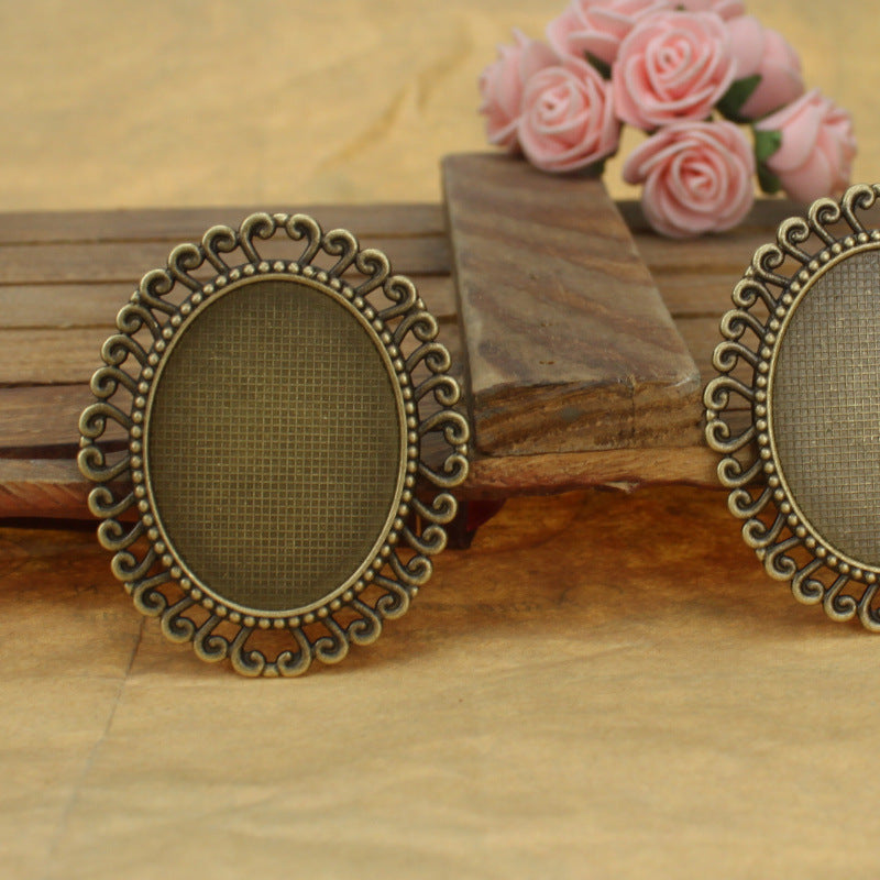 Double-Sided 30x40mm Cabochon Tray Bezel Setting Pendant