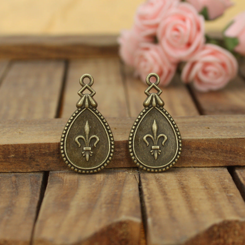 Alloy Anchor Teardrop Charm Pendant 30x16mm