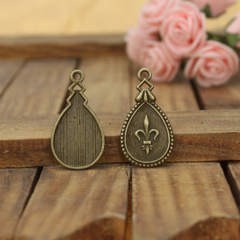 Alloy Anchor Teardrop Charm Pendant 30x16mm