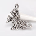 Red Silver Tone Butterfly Crystal Metal Brooch Pin view 5
