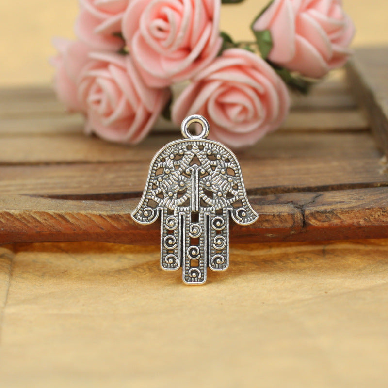 28x21mm Openwork Double-Sided Buddha Hand Charm Pendant