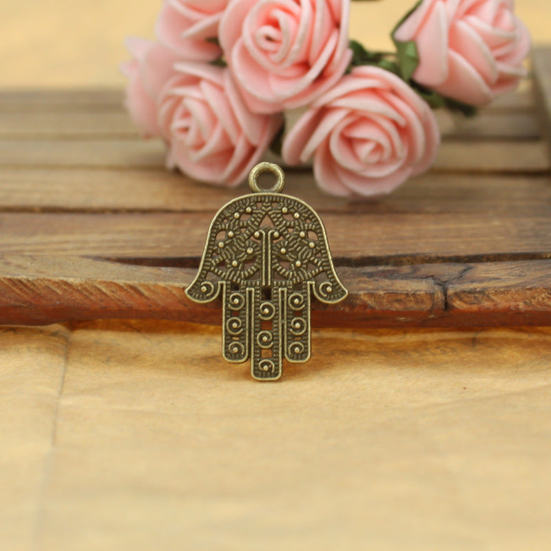 28x21mm Openwork Double-Sided Buddha Hand Charm Pendant