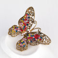 Red Gold Tone Butterfly Metal Brooch Pin for Jackets and Lapels view 4
