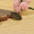 Oval Beaded Lace Pendant Trays in Three Metal Finishes view 2