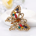 Red Gold Tone Butterfly Crystal Metal Brooch Pin for Jackets and Lapels view 4