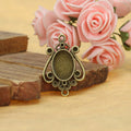 Ornate Teardrop Bezel Connector Metal Jewelry Making Component In 5 Finishes view 2