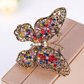 Red Gold Tone Butterfly Metal Brooch Pin for Jackets and Lapels view 2