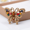 Red Gold Tone Butterfly Crystal Metal Brooch Pin for Jackets and Lapels view 5