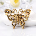 Red Gold Tone Butterfly Crystal Metal Brooch Pin for Jackets and Lapels view 3
