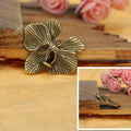 Vintage Metal Five Petal Flower Pendant in Multiple Finish Options for Jewelry Making view 3