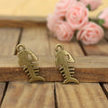 26x11mm Vintage Alloy Fish Bone Charm Pendant
