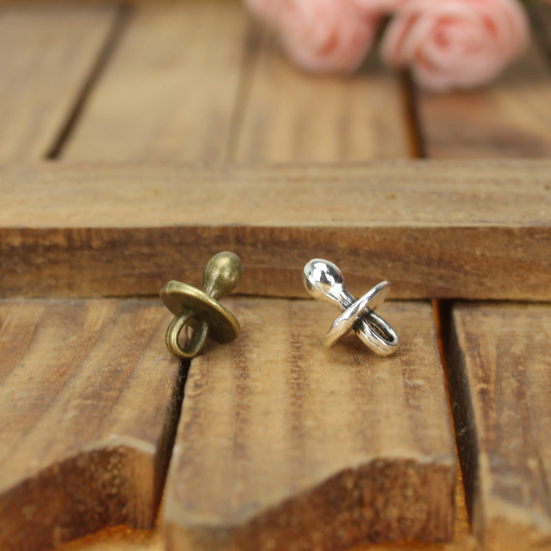 Alloy Pacifier Charm Pendant for DIY Jewelry, 14x10mm