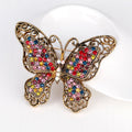 Red Gold Tone Butterfly Metal Brooch Pin for Jackets and Lapels view 3