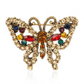 Red Gold Tone Butterfly Crystal Metal Brooch Pin for Jackets and Lapels view 1