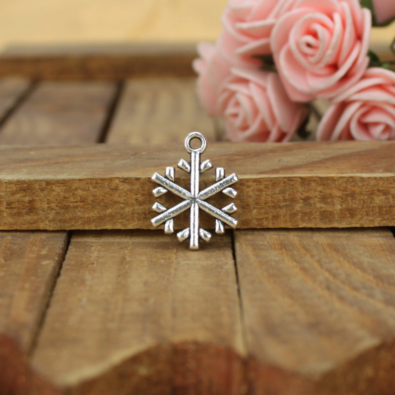 20x15mm Double-Sided Snowflake Alloy Charm Pendant