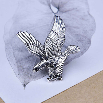 Sculpted Flying Eagle Statement Brooch in Two Finishes