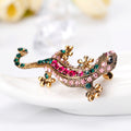 Red Gold Tone Gecko Crystal Metal Brooch Pin 1 Pictured Designs view 5