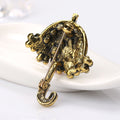 Pink Gold Tone Flower Metal Brooch Pin for Jackets and Lapels view 5