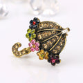 Pink Gold Tone Flower Metal Brooch Pin for Jackets and Lapels view 2