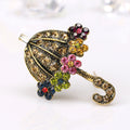 Pink Gold Tone Flower Metal Brooch Pin for Jackets and Lapels view 3