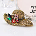 Red Gold Tone Sun Crystal Metal Brooch Pin for Jackets and Lapels view 5