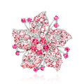 Purple Silver Tone Flower Crystal Two Designs Metal Brooch Pin view 2