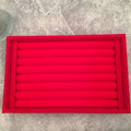 Velvet Slot Jewelry Display Tray Boxes in Three Colors view 3